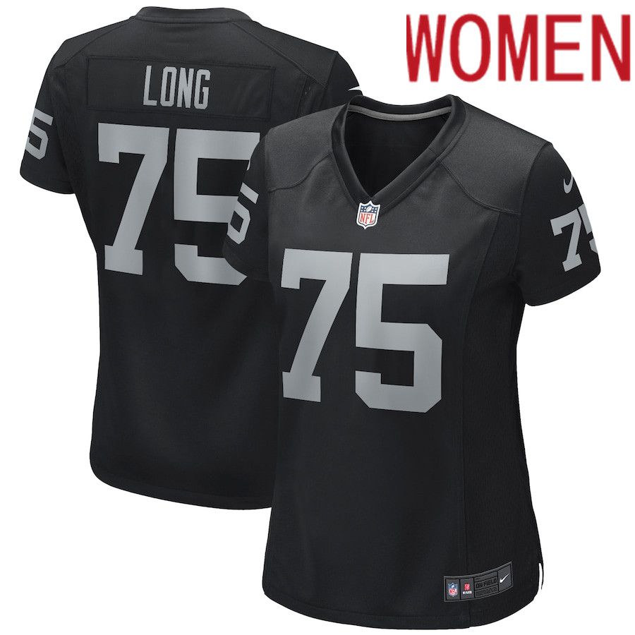 Women Oakland Raiders #75 Howie Long Nike Black Game Retired Player NFL Jersey->women nfl jersey->Women Jersey
